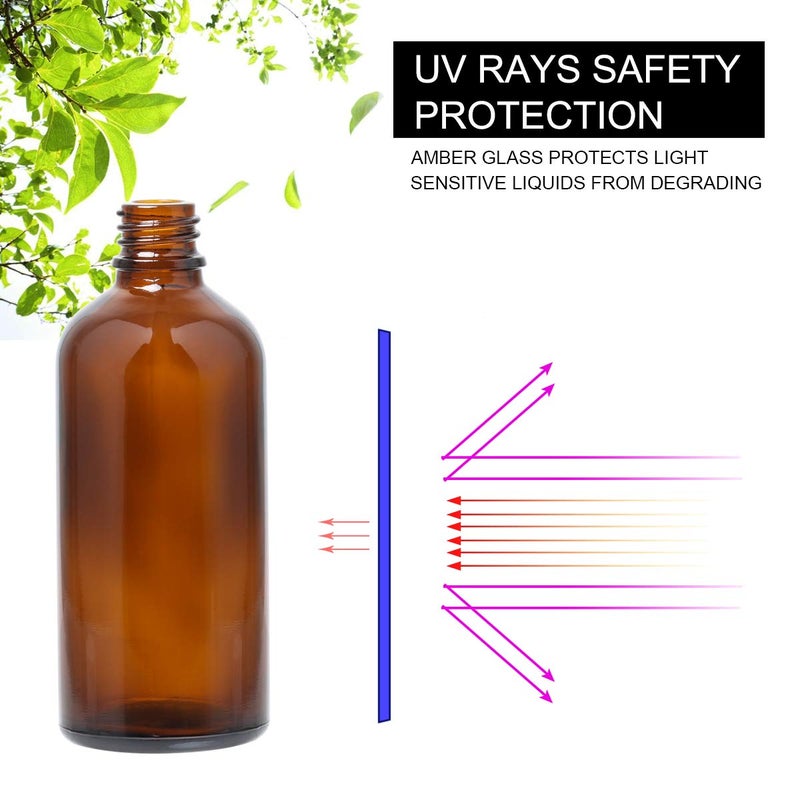 Hydior Amber Glass Spray Bottles for Essential Oils, 4oz Empty Small Fine Mist Spray Bottle 2 Pack - Image 4